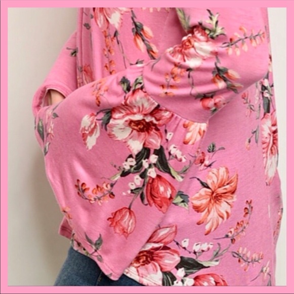 🌸FLORAL🌸BELL SLEEVE TOP-NEW - Picture 4 of 7